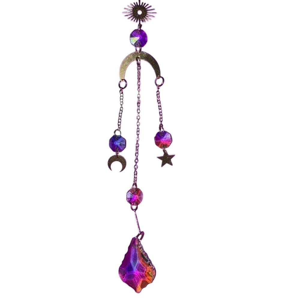 Crystal Sun Catcher Window Hanging Prism Decor‎ Rainbow Star Moon Window New